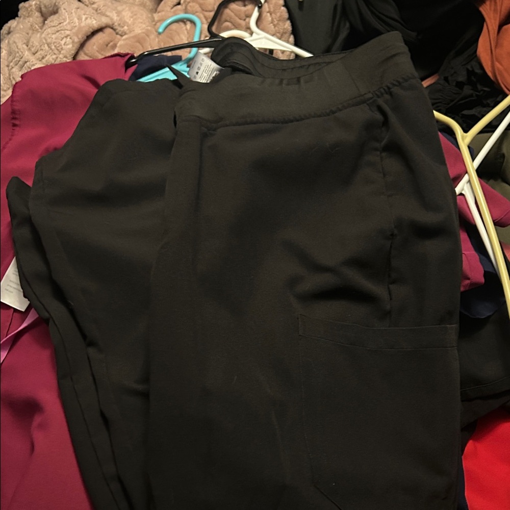 Black mandala scrub pants